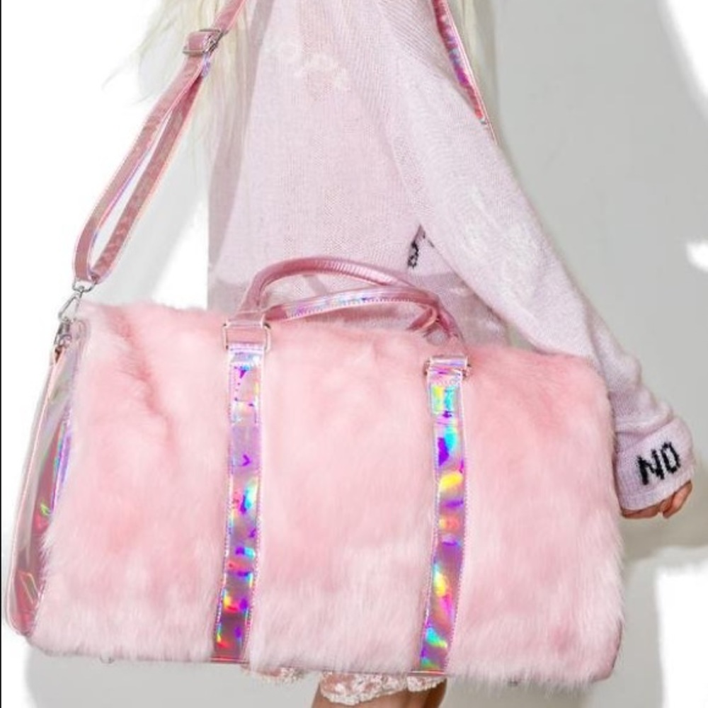 Dolls kill pink fur bag